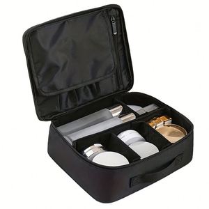 Portable PU Leather Cosmetic Bag Large Capacity Travel <b>Makeup</b> Organizer with Dividers - Product Image 1