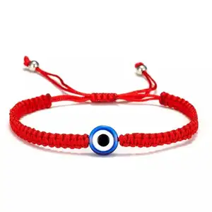 JC Round beads blue eyes evil eyes red rope hand-woven adjustable bracelet wholesale bead bracelet