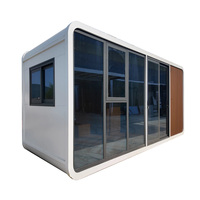 Capsule de camping luxueuse en acier de 32 m², maison préfabriquée avec système intelligent pour appartement et parc