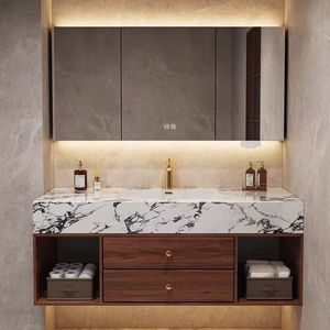 Nuevo lavabo integrado de cerámica estilo chino, color nogal, mueble de baño, lavabo personalizado de estilo minimalista. - Product Image 3