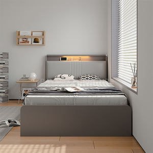 <span class=keywords><strong>Letto</strong></span> matrimoniale con cassetti scatola portaoggetti <span class=keywords><strong>letto</strong></span> singolo in legno testiera in pelle - Product Image 2