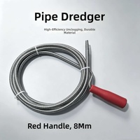 Limpiador de Tuberías Manual en Espiral Resistente de 8 mm con Mango de Plástico para Desatascar Alcantarillas y Tuberías