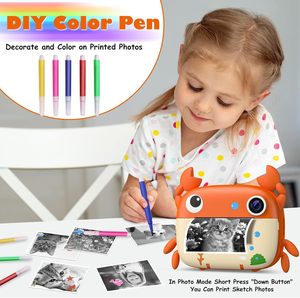 Impresora de cámara instantánea personalizada de fábrica al por mayor <span class=keywords><strong>para</strong></span> oficina estudiante Navidad cumpleaños mejor regalo mini impresora de bolsillo cámara de fotos - Product Image 4