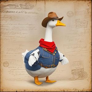 Vêtement de déguisement de canard de veranda style cowboy western blanc de 23 pouces - Product Image 3