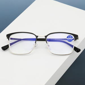 إطار نصف مستطيلي أسود إطار TR90 إطار UV400 عدسات مقاومة للضوء الأزرق تصميم عتيق مرن للرجال والنساء - Product Image 2