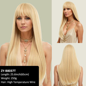 Parrucche per il commercio estero lunghi capelli ricci castano freddo otto frangette soffice grandi onde sensazione ambientale parrucca - Product Image 4