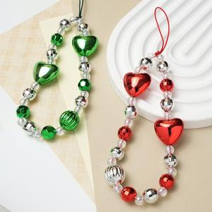 20mm acrílico UV plateado Metal corazón DIY hecho a mano pulsera pendientes cuenta Material accesorios de joyería - Product Image 3