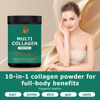 Poudre de protéines multi-collagène OEM ODM, 4 sources alimentaires réelles, 10 types de collagène, produits de beauté, qualité alimentaire, favorise la santé