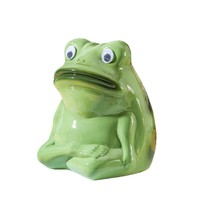 Figurine de grenouille en céramique Dopamine - Style dessin animé - Tirelire pour enfants - Décoration parfaite pour le salon, la table basse et le meuble TV - Cadeau