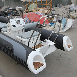 <span class=keywords><strong>Bateau</strong></span> à côtes en hypalon blanc de 4.8m 480 A avec plancher en teck et remorque Bateaux à rames - Product Image 5
