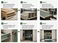 Système de dressing de luxe ARET avec coiffeuse, miroir rétroéclairé, étagères ouvertes, tiroirs à accents verts et banc d'appoint pour chambre à coucher