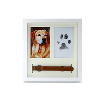 Neture PT0020 Memorial Pet Dog Pawprint Kit avec cadre photo en bois Clay Imprint Letterpress Printing