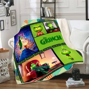 22 Cores Atacado Feliz Natal Grinches Imprimir Cobertores De Lance Duplo Mais Grosso Lado Plush <span class=keywords><strong>Fleece</strong></span> Halloween Cobertores para Presentes - Product Image 4