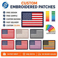 Patch brodé personnalisé drapeau américain étoiles et rayures patriotiques à thermocoller pour veste, sac à dos, chapeau – Faible MOQ