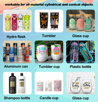 Impresora de tubo de vidrio Impresión rotativa en botella de vino Vaso de aluminio Taza Impresora de cilindro Uv