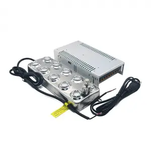 Generador de niebla ultrasónico de 10 cabezales para nebulizador, humidificador, atomizador + transformador, fuente de alimentación de 220V