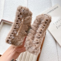 Flauschige Haarklammer für Damen, große Plüsch-Haarspange aus Kunststoff für dickes Haar, Winter-Haarpflege