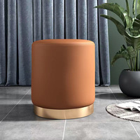 Pouf de rangement rond moderne en velours vert, tabouret gain de place, chaise de maquillage pour chambre à coucher