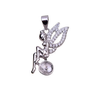 Pendentif en argent S925, version coréenne, 7-8 têtes, perle d'ange, pendentif en forme de pneu, accessoires de bijouterie DIY, support vide, composants de bijouterie - Product Image 5