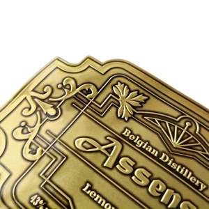 Impresión de personalización Vintage sin MOQ autoadhesivo pegatinas de Metal en relieve botella de Perfume de vino tinto etiquetas de aluminio impresas - Product Image 2