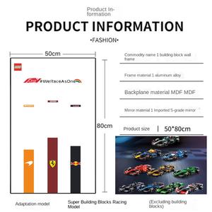 Cadre photo mural compatible <span class=keywords><strong>Lego</strong></span> SpeedF1, épaisseur 3,5 cm, peinture décorative suspendue, alliage d'aluminium, acrylique, MDF, cristal - Product Image 3