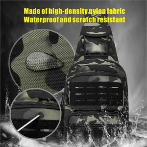 Bolso Bandolera para Hombre, Estilo Militar, Bolso de Hombro, Bolso de Pecho, Cruzado, Ligero, Impermeable, con Cremallera, para Senderismo - Product Image 4