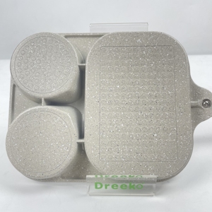 Poêle à œufs carrée antiadhésive à 3 trous, compatible induction, ustensile de cuisson moderne en métal pour le petit-déjeuner avec sauteuse pour une cuisson facile - Product Image 4