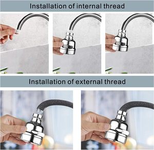 Aireador de Grifo de Cocina Giratorio de 360 Grados, Rociador Ajustable de Modo Dual, Filtro Difusor, Boquilla Ahorradora de Agua, Conector de Grifo de Baño - Product Image 4