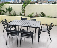 Ensemble de meubles de patio pour repas en plein air, 3 pièces, acier au carbone, alliage d'aluminium, table et chaises modernes, imperméables, cour, terrasse, balcon