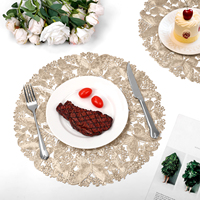Set de 6 sets de table en PVC doré, motif papillon ajouré, écologiques, antidérapants et lavables, vente en gros