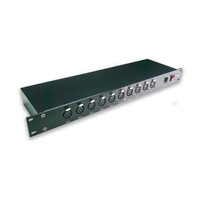 Splitter DMX512 modulaire Pknight RDM8A02 8 canaux double mode 2x4 1x8 XLR3 XLR5 19 pouces 1U Rack LED 12V DC 6000W