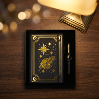 Coffret Cadeau Journal Céleste Personnalisé A5 à Couverture Rigide de Haute Qualité pour une Écriture Fluide avec Stylos Assortis - Coffret Cadeau Beauté