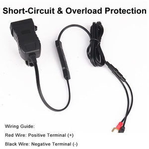 <span class=keywords><strong>Chargeur</strong></span> de <span class=keywords><strong>téléphone</strong></span> pour moto à charge rapide USB Type-C SAE IP44 étanche <span class=keywords><strong>avec</strong></span> voltmètre et interrupteur de charge, deux options d'installation - Product Image 6