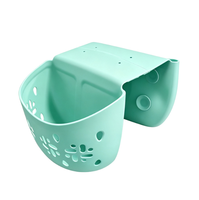 Panier de rangement mural double pour jouets de bain avec ventouses et trous de drainage, sans perçage, organisateur de jouets pour bébé