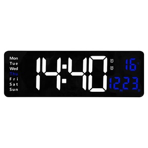 YIDA TIME LED Digital Wall <strong>Clock</strong> Remote Control Temp Date Week Display <strong>Memory</strong> Table Wall-mounted Dual Electronic Alarms <strong>Clocks</strong> - Product Image 3