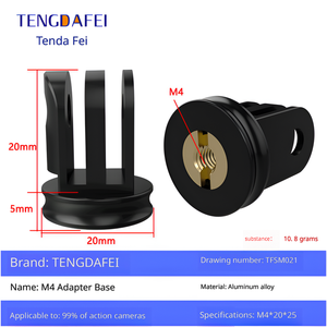 Adaptador de Montaje para <span class=keywords><strong>Mini</strong></span> Trípode de Aluminio CNC 1/<span class=keywords><strong>4</strong></span> <span class=keywords><strong>3</strong></span>/8 M4 M5 M6 para GoPro, Soporte para Cámaras Deportivas GoPro, <span class=keywords><strong>DJI</strong></span> y Xiaoyi - Product Image 4