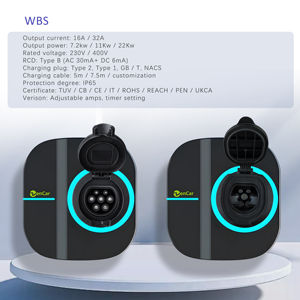 16A 32A ウォールボックス WBS 7kw 11kw 22kw EV車充電ステーション タイプ2 シャッターソケット付き Zencar スマートアプリ EV充電器 TUV認証済み - Product Image 1
