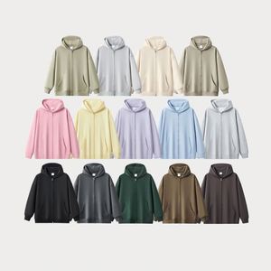 H5437 Nouveautés Automne Hiver, sweats à capuche unisexes personnalisés en coton mélangé 400 g/m², doublure en molleton français, fermeture éclair - Product Image 2