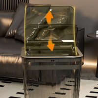 Poubelle carrée en plastique pour la maison, luxe léger, transparente, grande taille, pour salon, cuisine, maquillage