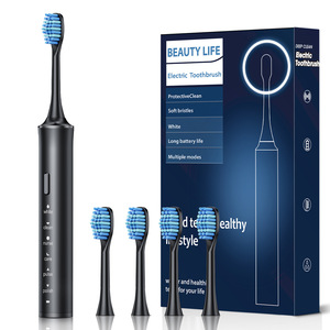 Brosse à dents électrique sonique à poils doux personnalisable avec 5 modes, IPX7, rechargeable, pour blanchir les dents, ensemble de brosses à dents automatiques de voyage - Product Image 4