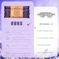 Masque oculaire lesté à la lavande pour la relaxation, le yoga, le sommeil, la méditation et l'aromathérapie, chauffant