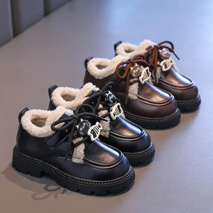Scarpe per Bambine in Cotone Casual Invernali Stile Principessa Foderate in Pile Calde Scarpe Lefu Stile Britannico per Bambine Piccole - Product Image 3