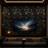 Panneau mural en PVC ignifuge de qualité supérieure, décoratif, triangulaire 3D, 50x50cm, pour galerie d'art
