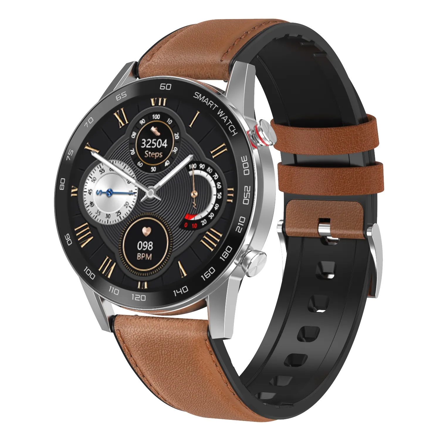 2021 Bestseller oem das braune Lederband für Männer Android Smartwatches Stahl fossile Armband intelligente Smartwatch