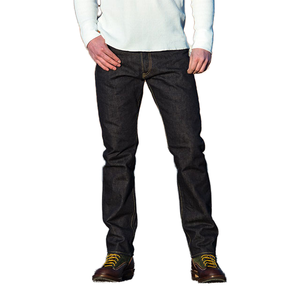 Custom Raw Selvedge Denim Jeans 17oz Deep Indigo Tapered Cut Color Fade <strong>Jeggings</strong> Raw Kain Man Denim Fabric YARN DYED - Product Image 1