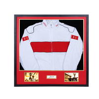 Nouvelle conception de boîte à costume de course murale avec passe-partout, cadre de présentation de costume de course de luxe pour l'affichage de costumes de course