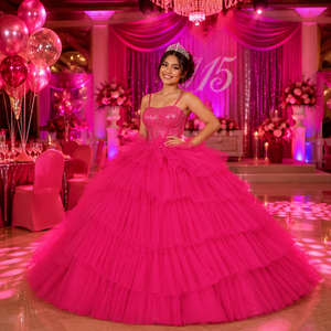 <span class=keywords><strong>Vestido</strong></span> de Gala Jancember 1175 con Lentejuelas y Cuentas, con Volantes de Tul en Múltiples Niveles, <span class=keywords><strong>para</strong></span> Eventos Formales, Bailes de Graduación y Fiestas - Product Image 1