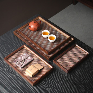 Khay đựng thức ăn, trà bằng tre cao cấp, khung gỗ tre cổ điển - Product Image 2
