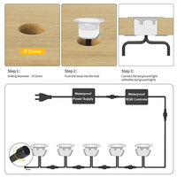 Lumières de pont LED basse tension paysage contrôle d'application Bluetooth 10 pièces RGB D45 kit d'éclairage de pont LED étanche