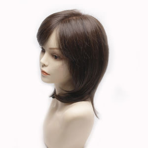 Perruque Bob bouclée à nouer à la main, mélange de cheveux humains, noir naturel et brun, sans colle, sans nœuds, légère, pour l'été - Product Image 3